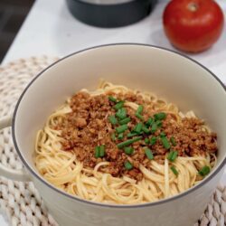 Taiwanese Noodles with Tomato Meat Sauce